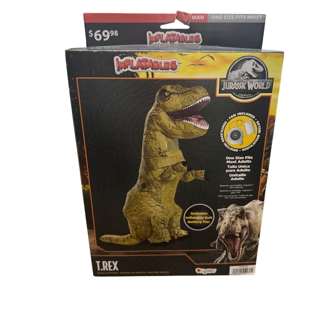 Jurassic World T Rex Inflatable‎ Adult Costume One Size Fits Most Fan Included